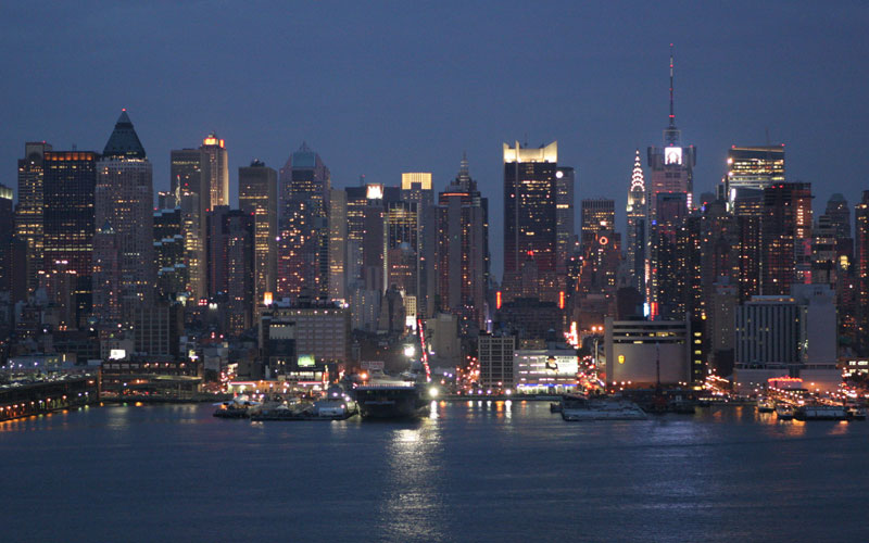 new york city at night skyline. new york skyline at night.