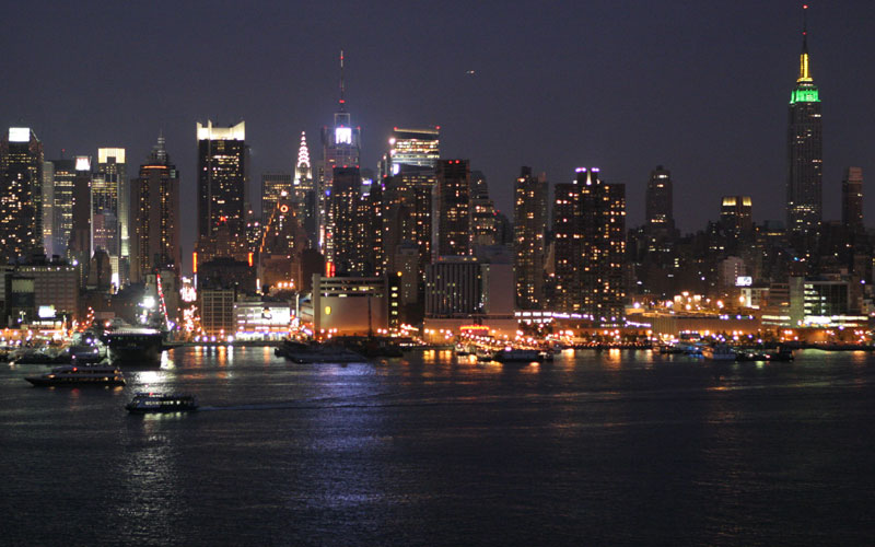 newyork at night. New York skyline at night