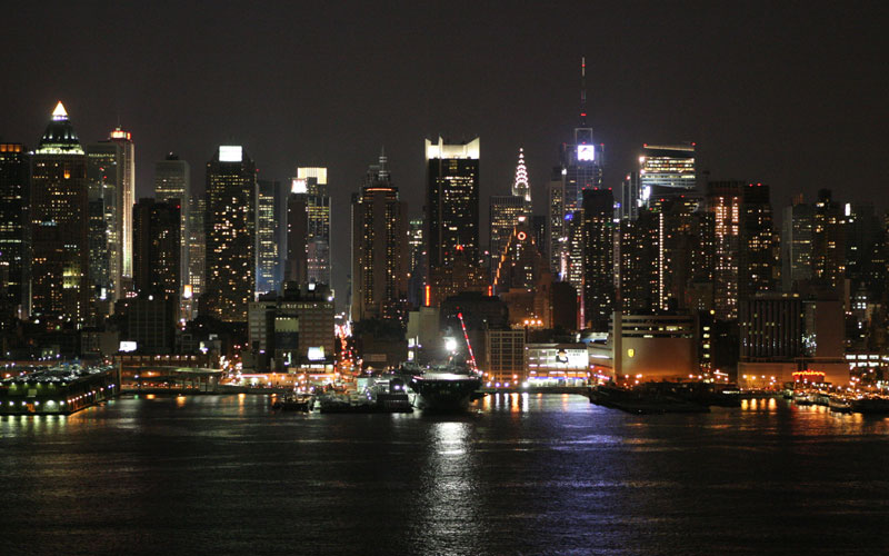 newyork at night. New York skyline at night