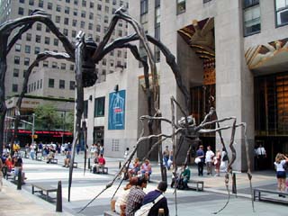 Louis Bourgeois Spiders in front of the GE Building