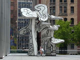 The sculpture "Group of Four Trees" by Jean Dubuffet